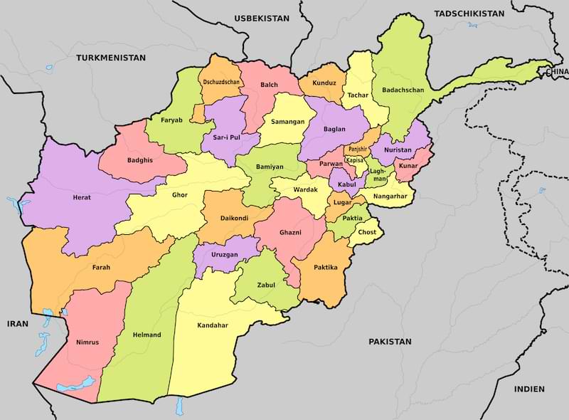 Map of Afghanistan and its Provinces